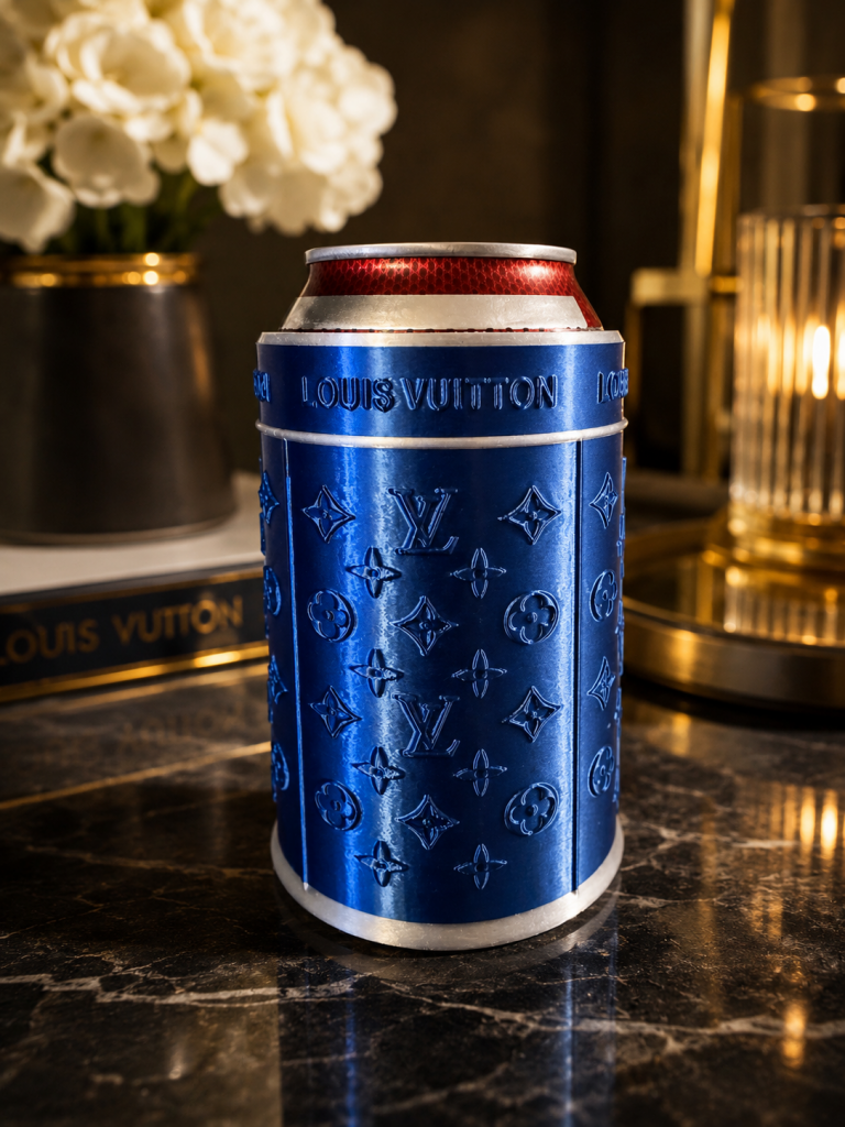 Luxury Blue & Silver 12 oz Can Holder
